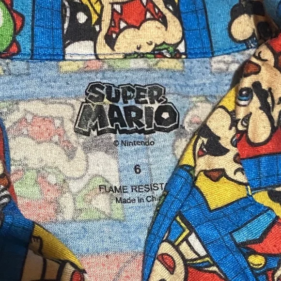 Nintendo Kids Size 6 Pajama Set - Blue and Red - Picture 2 of 6